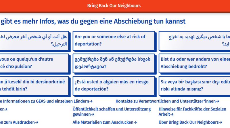 Informationsplattform: Bring Back Our Neighbours